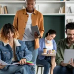 Young colleagues studying from notebook laptop study session 1